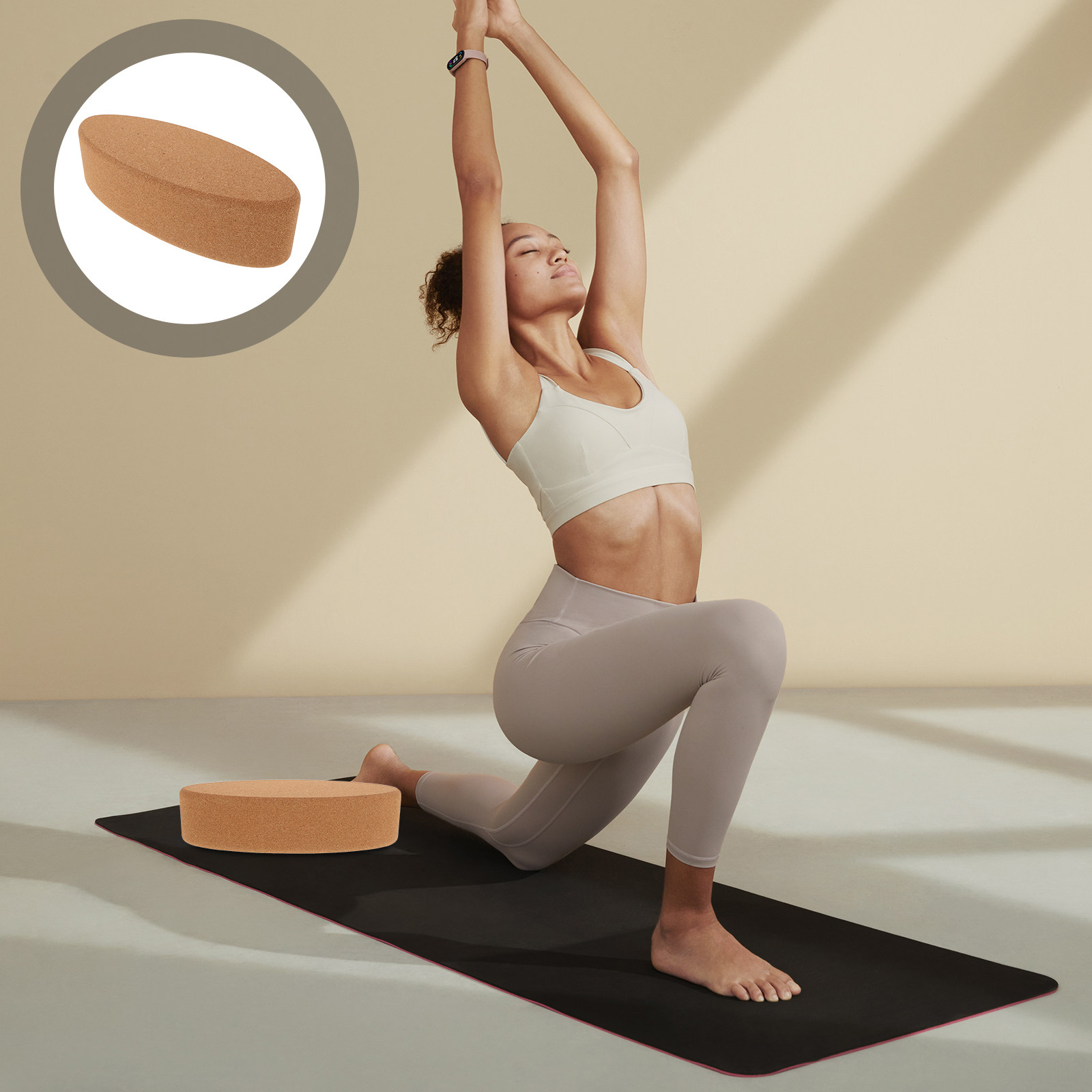 Yoga Block Cork - Kurk Yoga Blokken Ovaal voor Stretching,