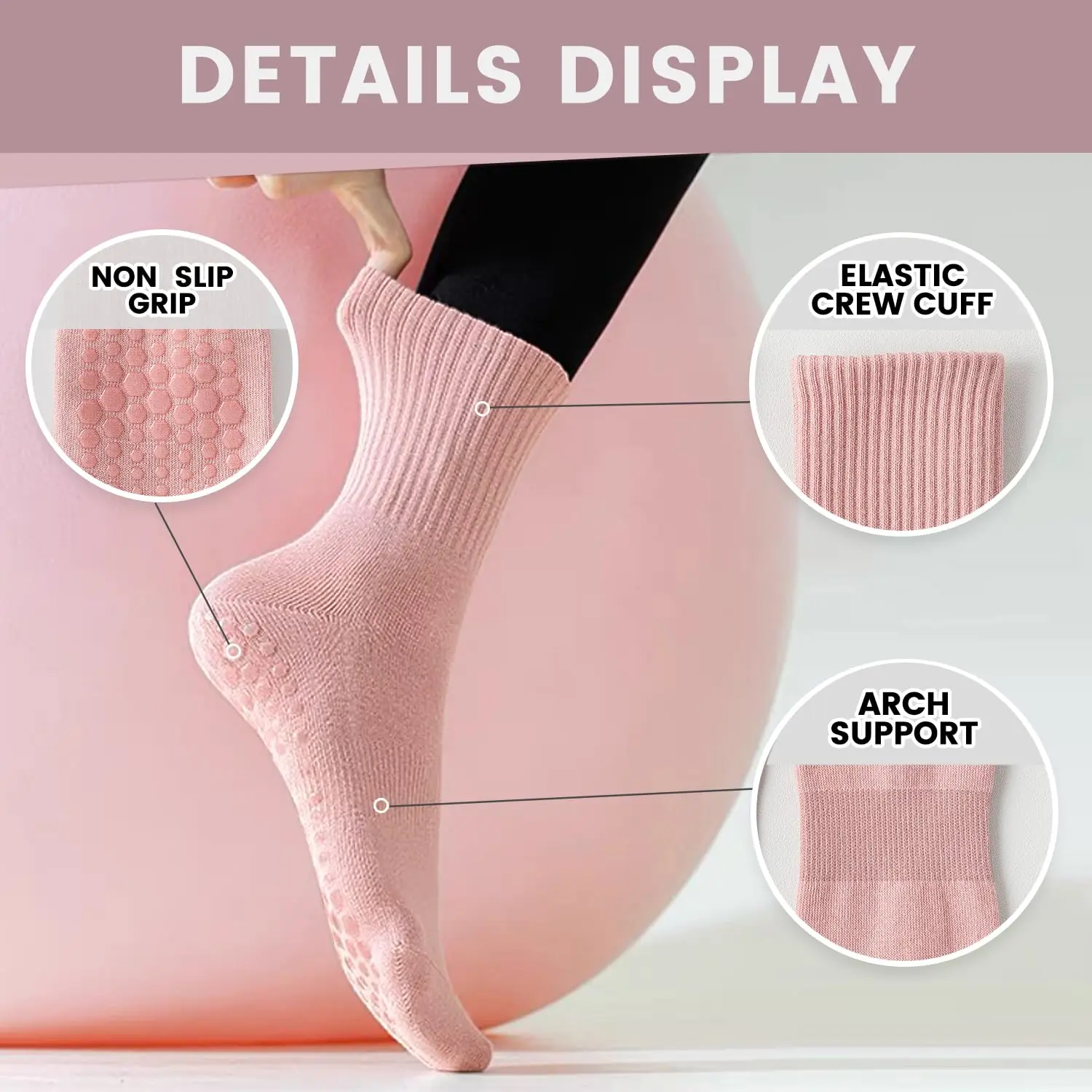4 paar yogasokken voor dames,  - Pilates & Yoga Elastic Band recensie en prijs