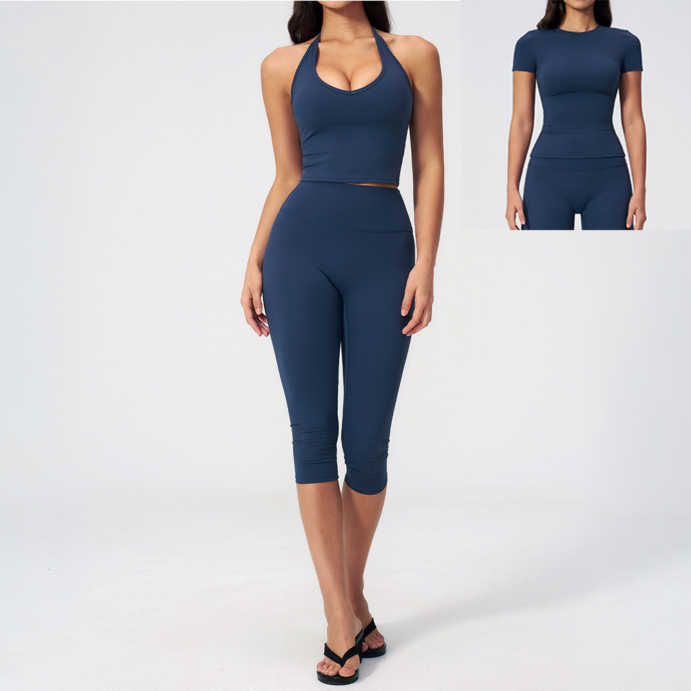 Dames Halter Ruches V-hals 2/3 - Pilates Yoga Logo recensie en prijs